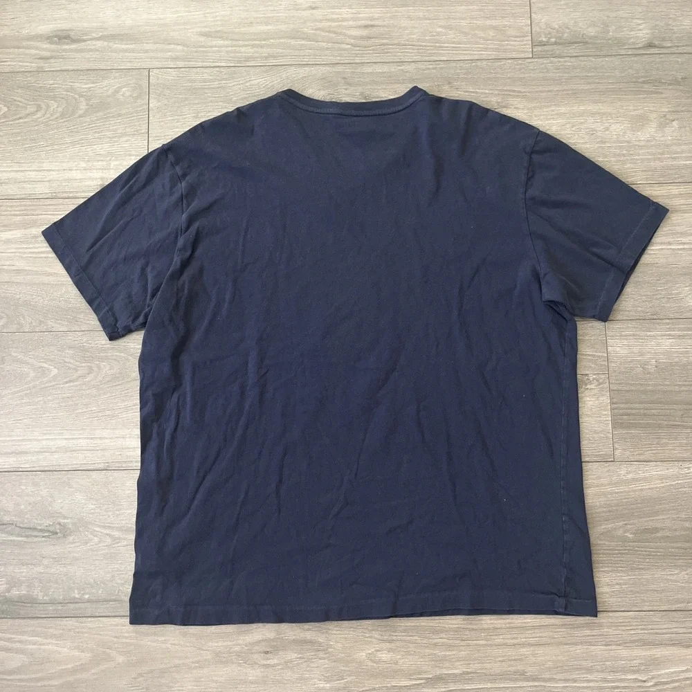 Polo Ralph Lauren Mens XL V-Neck T Shirt Dark Blue Short Sleeve